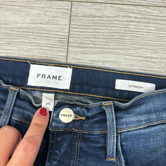 Frame Le Garcon straight Leg Ankle Length Jeans size 25 - Picture 6 of 14